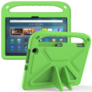 For Amazon Kindle Fire Max 11 Handle EVA Shockproof Tablet Case with Holder(Green)