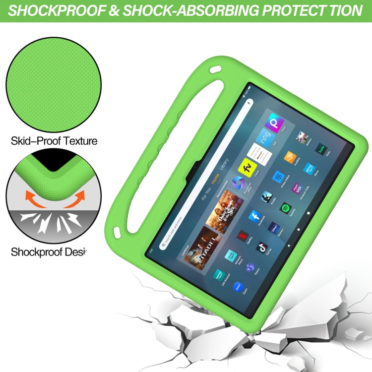 For Amazon Kindle Fire Max 11 Handle EVA Shockproof Tablet Case with Holder(Green)