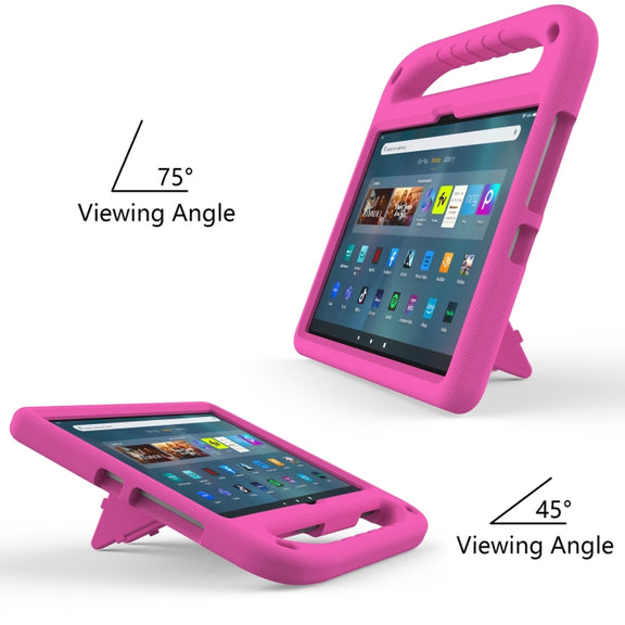 For Amazon Kindle Fire Max 11 Handle EVA Shockproof Tablet Case with Holder(Rose Red)