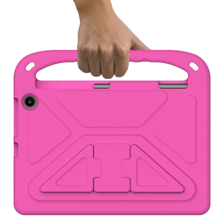 For Amazon Kindle Fire Max 11 Handle EVA Shockproof Tablet Case with Holder(Rose Red)