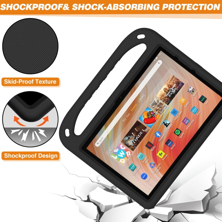 For Amazon Kindle Fire HD 10 2023 Handle EVA Shockproof Tablet Case with Holder(Black) - Amazon by PMC TechLife | Online Shopping South Africa | PMC TechLife | Buy Now Pay Later Mobicred
