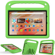 For Amazon Kindle Fire HD 10 2023 Handle EVA Shockproof Tablet Case with Holder(Green)