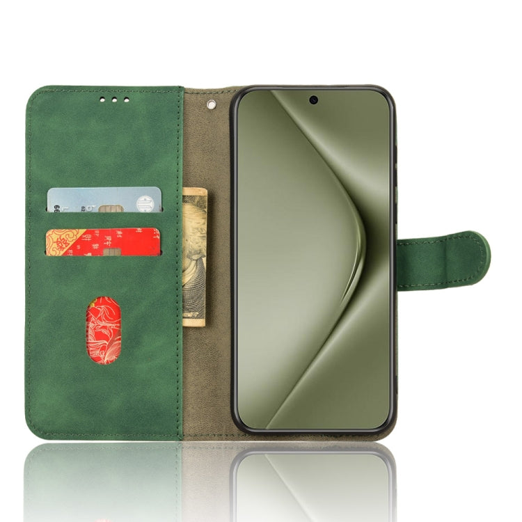 For Huawei Pura 70 Pro Skin Feel Magnetic Flip Leather Phone Case(Green)