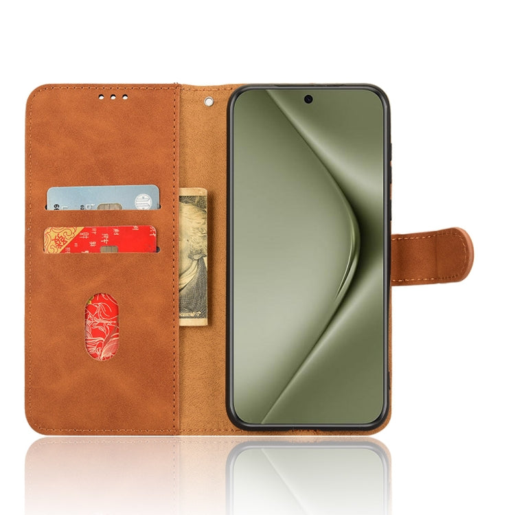 For Huawei Pura 70 Pro Skin Feel Magnetic Flip Leather Phone Case(Brown)