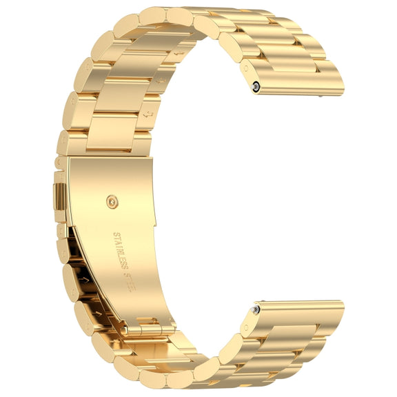 For Amazfit Bip 5 Three Strains Stainless Steel Watch Band(Gold)