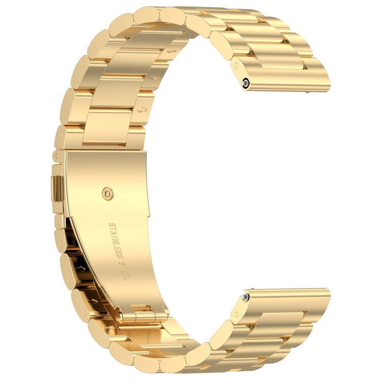 For Amazfit Bip 5 Three Strains Stainless Steel Watch Band(Gold)