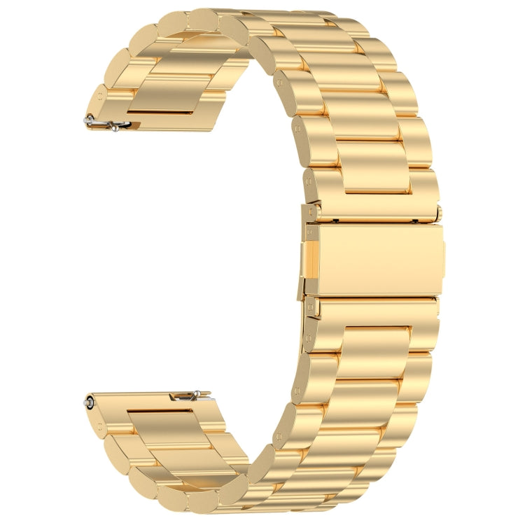For Amazfit Bip 5 Three Strains Stainless Steel Watch Band(Gold)