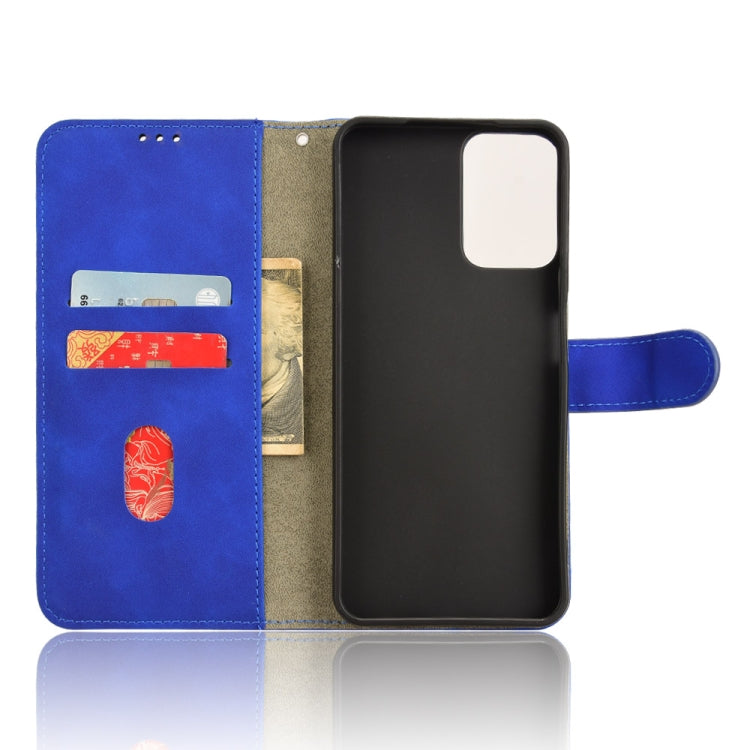 For Motorola Moto G Power 5G 2024 Skin Feel Magnetic Flip Leather Phone Case(Blue)