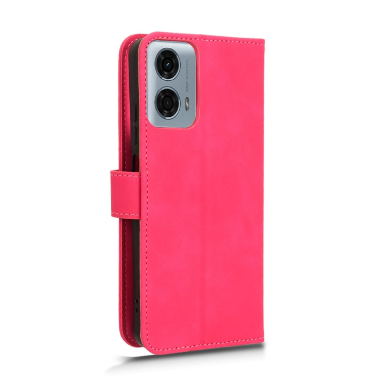 For Motorola Moto G Power 5G 2024 Skin Feel Magnetic Flip Leather Phone Case(Rose Red)