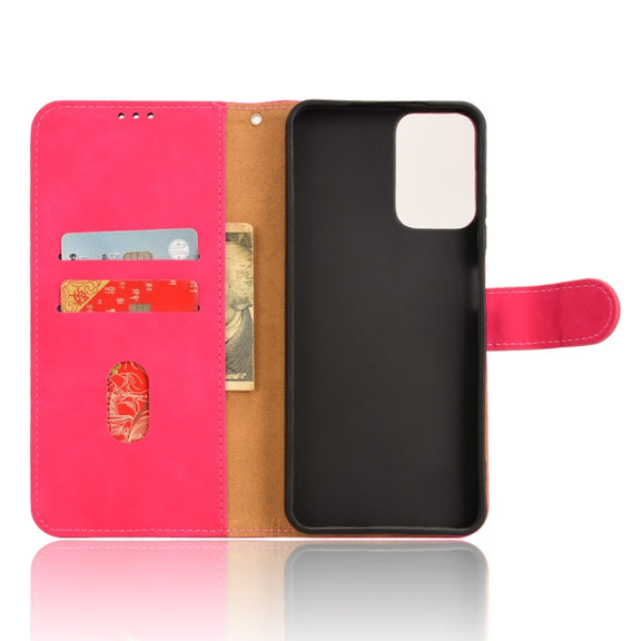 For Motorola Moto G Power 5G 2024 Skin Feel Magnetic Flip Leather Phone Case(Rose Red)