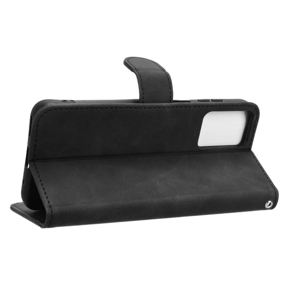 For Motorola Moto G Paly 4G 2024 Skin Feel Magnetic Flip Leather Phone Case(Black)