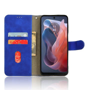 For Motorola Moto G Paly 4G 2024 Skin Feel Magnetic Flip Leather Phone Case(Blue)