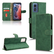 For Motorola Moto G Paly 4G 2024 Skin Feel Magnetic Flip Leather Phone Case(Green)