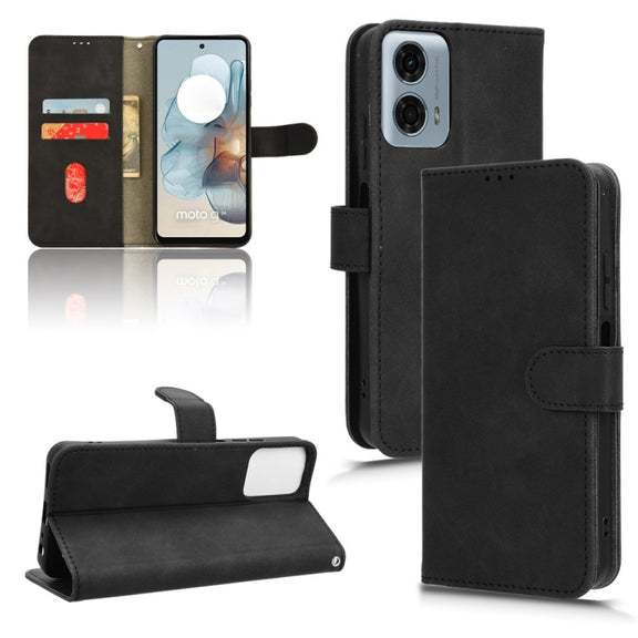 For Motorola Moto G Stylus 5G 2024 Skin Feel Magnetic Flip Leather Phone Case(Black)