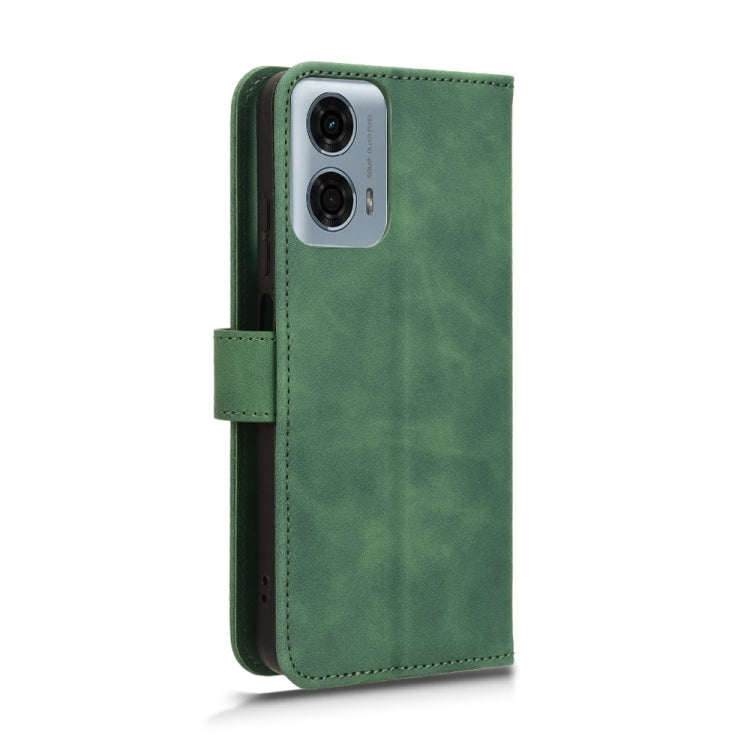 For Motorola Moto G Stylus 5G 2024 Skin Feel Magnetic Flip Leather Phone Case(Green)
