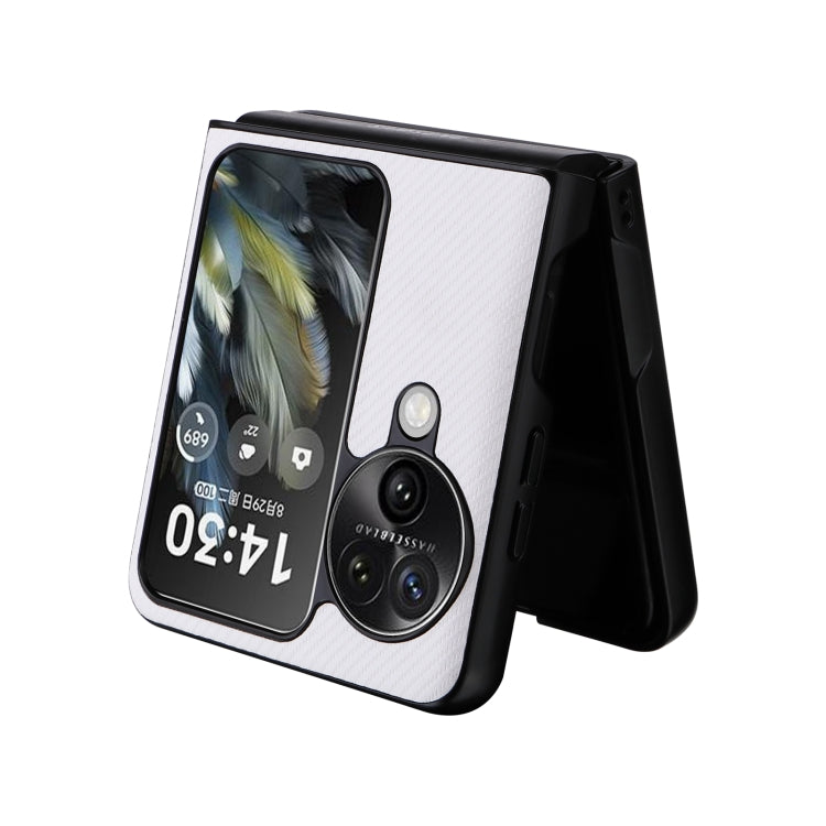For OPPO Find N3 Flip PU Leather PC Phone Case(White) - Find N3 Flip Cases by PMC TechLife | Online Shopping South Africa | PMC TechLife | Buy Now Pay Later Mobicred