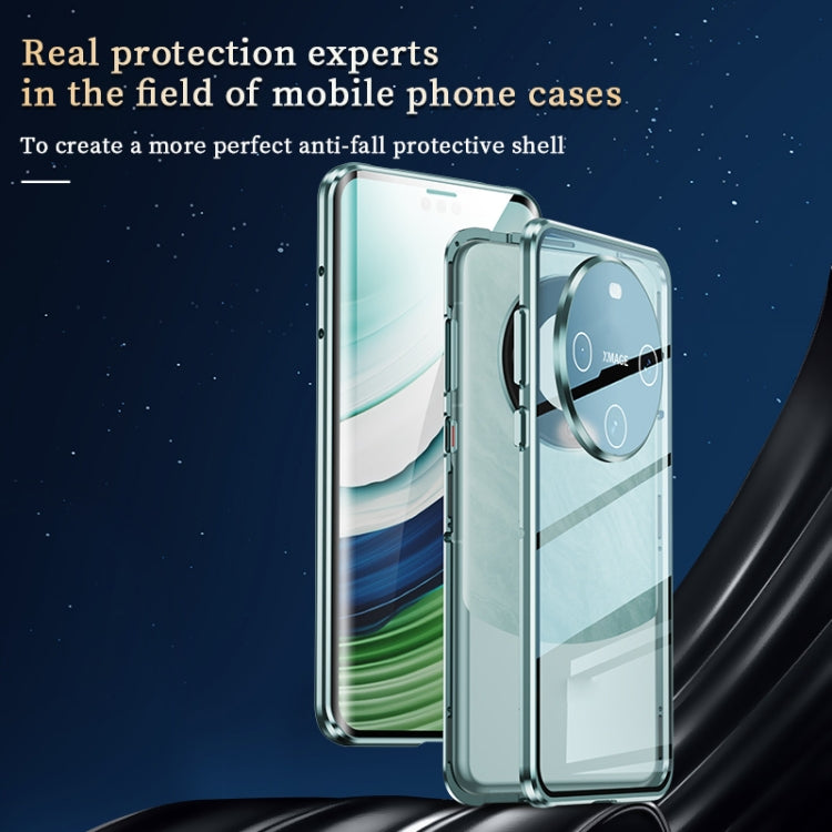 For Huawei Mate 60 Pro Magnetic Double-side HD Tempered Glass Phone Case(Purple)