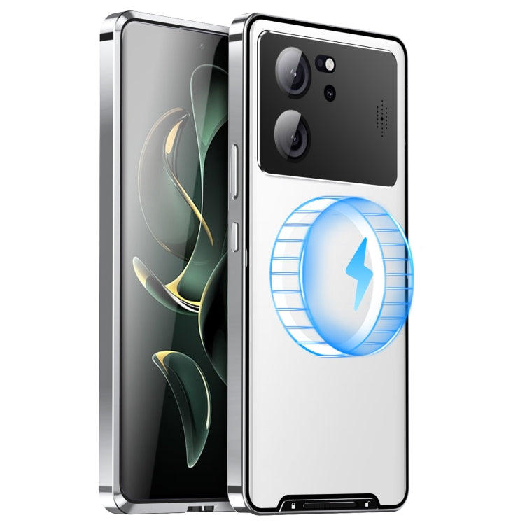 For Xiaomi Redmi K60 Ultra / 13T / 13T Pro Aromatherapy Magnetic Metal Phone Case(Silver) - free shipping - PMC Jewellery - Order now!