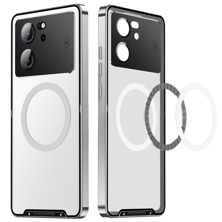 For Xiaomi Redmi K60 Ultra / 13T / 13T Pro Aromatherapy Magnetic Metal Phone Case(Silver)
