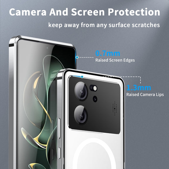 For Xiaomi Redmi K60 Ultra / 13T / 13T Pro Aromatherapy Magnetic Metal Phone Case(Silver)