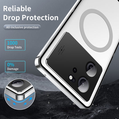 For Xiaomi Redmi K60 Ultra / 13T / 13T Pro Aromatherapy Magnetic Metal Phone Case(Silver) - free shipping - PMC Jewellery - Order now!
