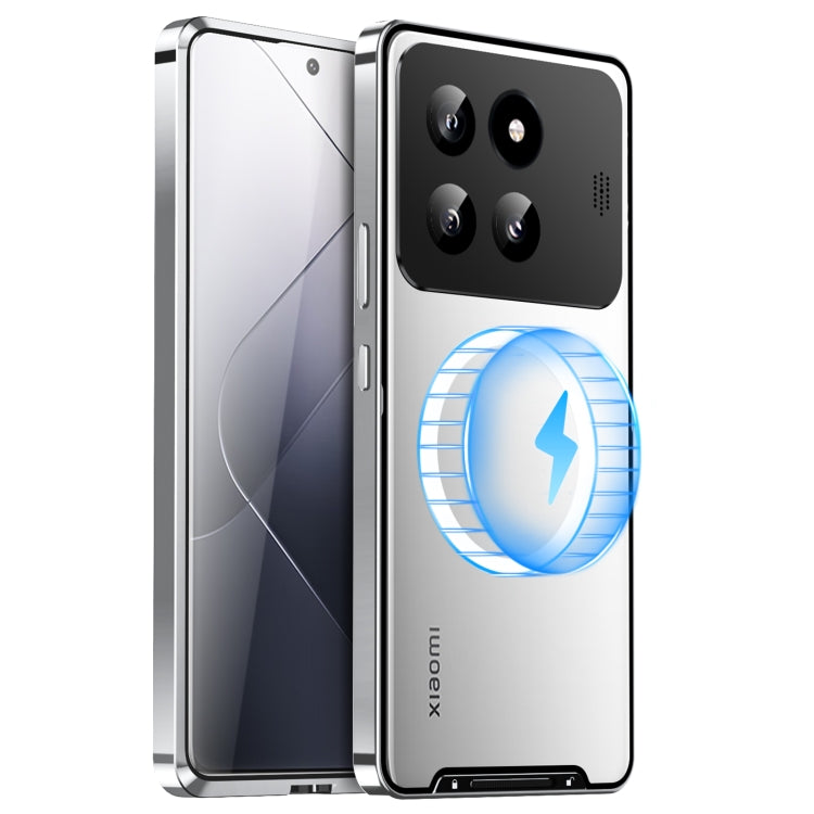 For Xiaomi 14 Pro Aromatherapy Magnetic Metal Phone Case(Silver) - free shipping - PMC Jewellery - Order now!