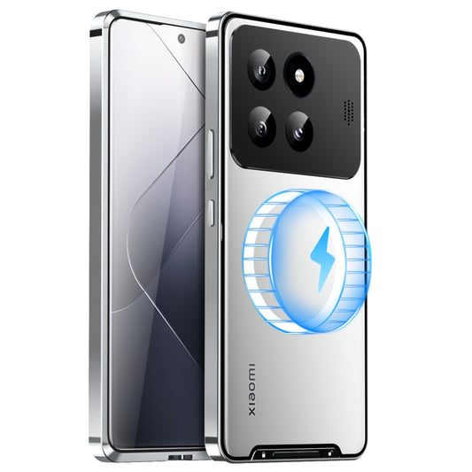 For Xiaomi 14 Pro Aromatherapy Magnetic Metal Phone Case(Silver) - free shipping - PMC Jewellery - Order now!