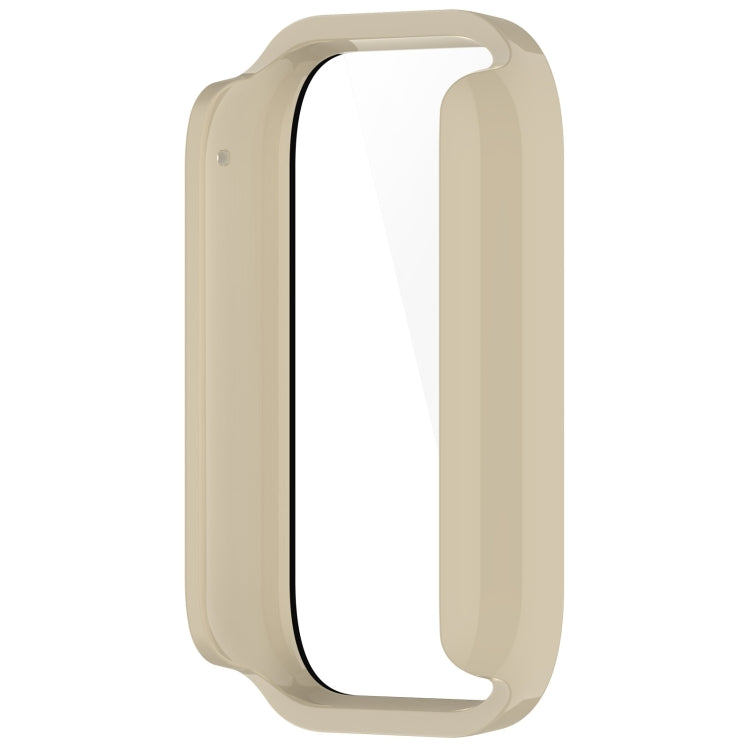 For Xiaomi Mi Band 8 Pro PC + Tempered Glass Film Integrated Watch Protective Case(Ivory White)