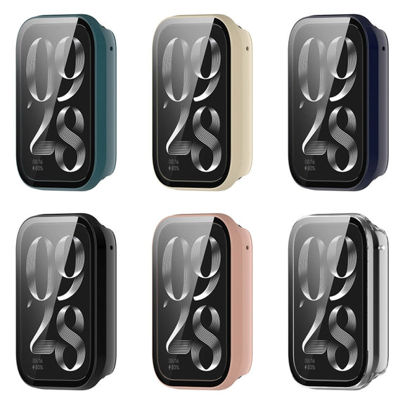 For Xiaomi Mi Band 8 Pro PC + Tempered Glass Film Integrated Watch Protective Case(Black)