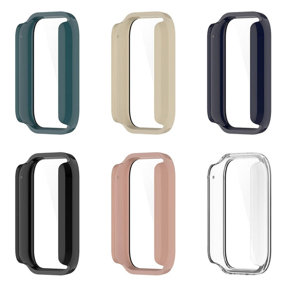For Xiaomi Mi Band 8 Pro PC + Tempered Glass Film Integrated Watch Protective Case(Ink Blue)