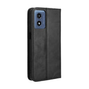 For Motorola Moto G Play 4G 2024 Magnetic Buckle Retro Texture Leather Phone Case(Black)