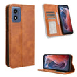 For Motorola Moto G Play 4G 2024 Magnetic Buckle Retro Texture Leather Phone Case(Brown) - Motorola Cases by PMC Jewellery | Online Shopping South Africa | PMC Jewellery | Buy Now Pay Later Mobicred