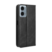 For Motorola Moto G Power 5G 2024 Magnetic Buckle Retro Texture Leather Phone Case(Black)