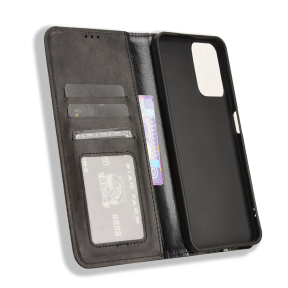 For Motorola Moto G Power 5G 2024 Magnetic Buckle Retro Texture Leather Phone Case(Black)