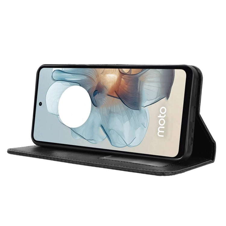 For Motorola Moto G Power 5G 2024 Magnetic Buckle Retro Texture Leather Phone Case(Black) - Motorola Cases by PMC Jewellery | Online Shopping South Africa | PMC Jewellery | Buy Now Pay Later Mobicred