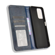 For Motorola Moto G Power 5G 2024 Magnetic Buckle Retro Texture Leather Phone Case(Blue)
