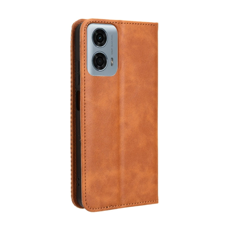 For Motorola Moto G Power 5G 2024 Magnetic Buckle Retro Texture Leather Phone Case(Brown) - Motorola Cases by PMC Jewellery | Online Shopping South Africa | PMC Jewellery | Buy Now Pay Later Mobicred