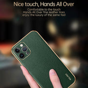 For iPhone 15 Pro Max SULADA TPU + Litchi Texture Leather Phone Case(Blue)