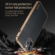 For iPhone 15 Pro Max SULADA TPU + Litchi Texture Leather Phone Case(Blue)