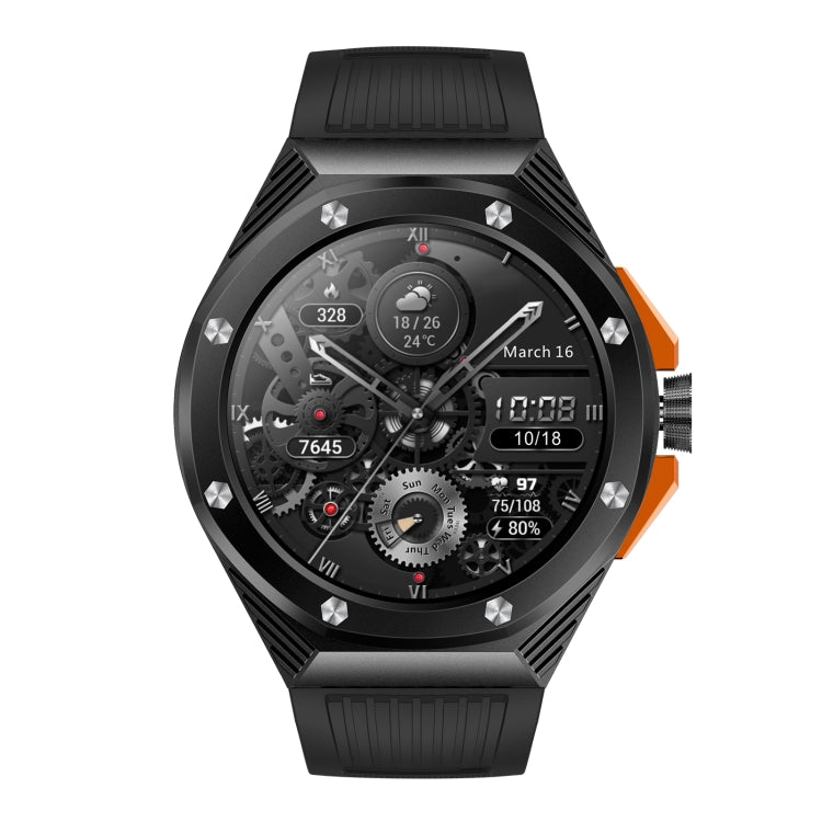 HT8 1.46 inch Round Screen Bluetooth Smart Watch, Support Wellness Tracking & 100+ Sports Modes & Alipay(Black)