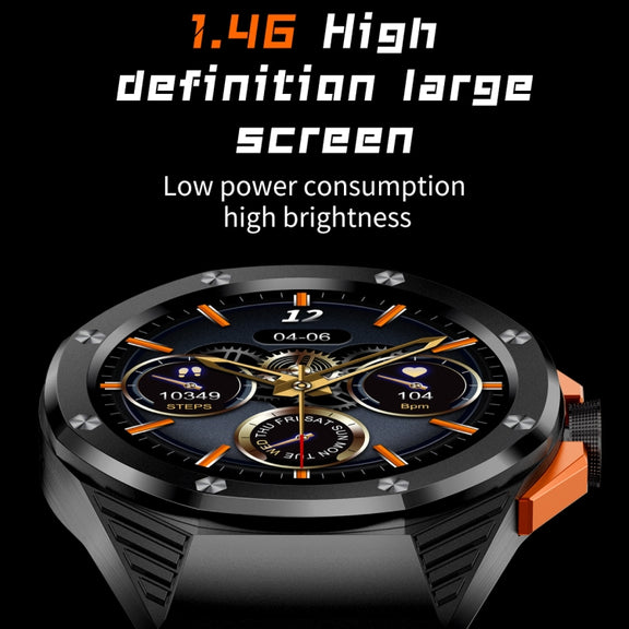 HT8 1.46 inch Round Screen Bluetooth Smart Watch, Support Wellness Tracking & 100+ Sports Modes & Alipay(Black)