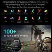 HT8 1.46 inch Round Screen Bluetooth Smart Watch, Support Wellness Tracking & 100+ Sports Modes & Alipay(Black)