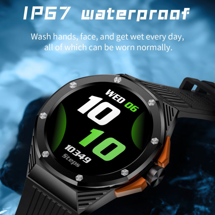 HT8 1.46 inch Round Screen Bluetooth Smart Watch, Support Wellness Tracking & 100+ Sports Modes & Alipay(Black)