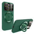 For iPhone 15 Plus Large Window MagSafe Magnetic Holder Phone Case(Dark Green) - iPhone 15 Plus Cases by PMC TechLife | Online Shopping South Africa | PMC TechLife