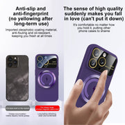 For iPhone 15 Large Window MagSafe Magnetic Holder Phone Case(Black)