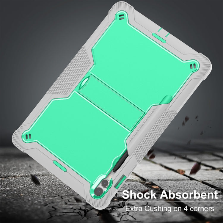 For Samsung Galaxy Tab S9+ Shockproof Silicone Hybrid PC Tablet Case with Holder(Mint Green + Grey) - Galaxy Tab S9+ Cases by PMC TechLife | Online Shopping South Africa | PMC TechLife