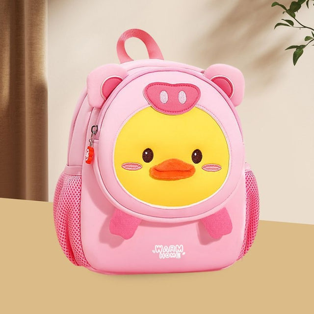Children Cartoon Anti-Lost Small School Bag Backpack(Pig Pig Duck)