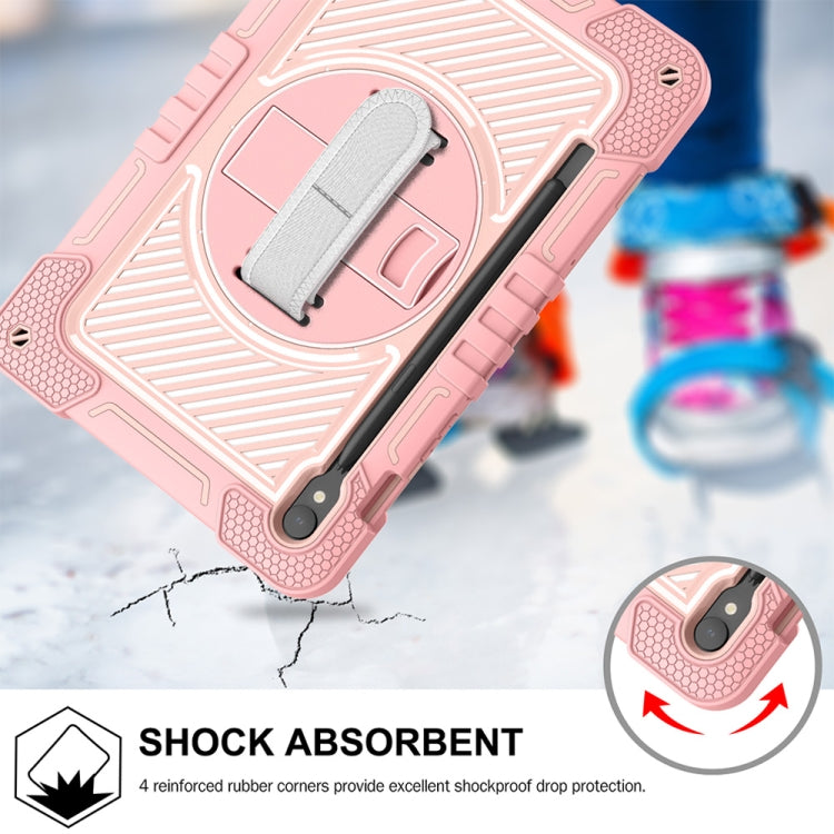 For Samsung Galaxy Tab S9 360 Degree Rotation PC Contrast Silicone Tablet Case(Rose Gold) - free shipping - PMC Jewellery - Order now!