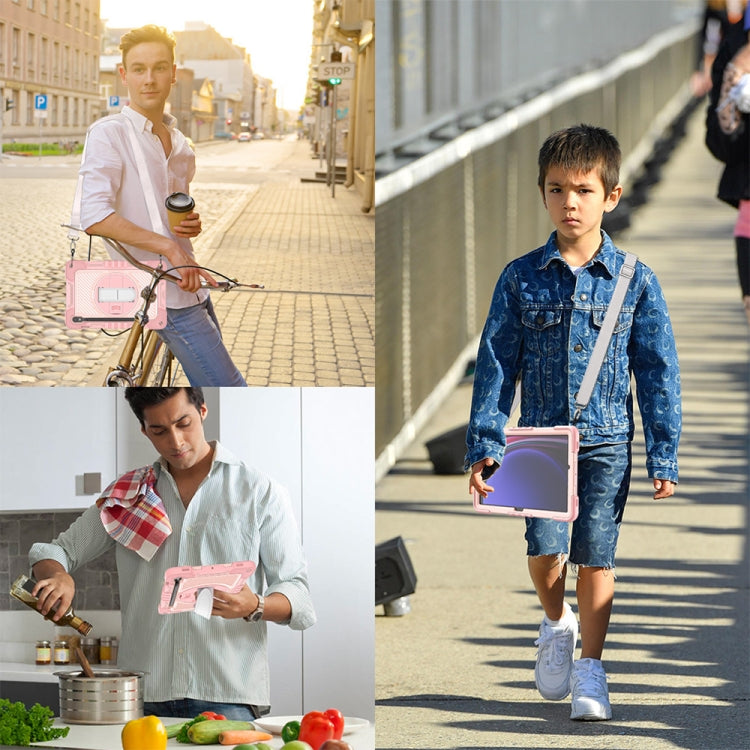 For Samsung Galaxy Tab S9 360 Degree Rotation PC Contrast Silicone Tablet Case(Rose Gold) - free shipping - PMC Jewellery - Order now!