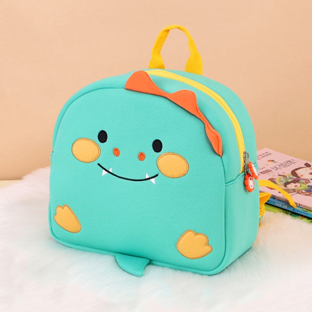 Children Cute Cartoon Anti-Lost Kindergarten School Bag(Green Dinosaur Large)